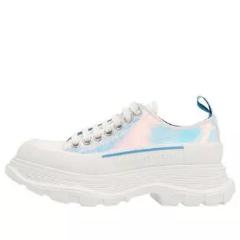 Кроссовки silver holographic tread slick platform low sneakers 'white multi' Alexander Mcqueen, белый