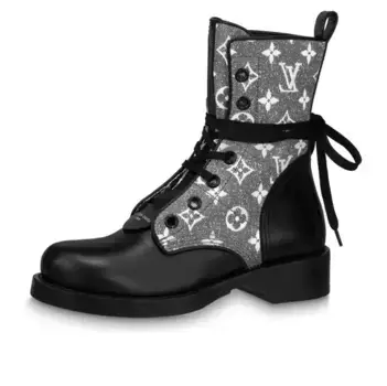 Кроссовки since 1854 metropolis flat ranger boots 'black with grey denim monogram' Louis Vuitton, черный
