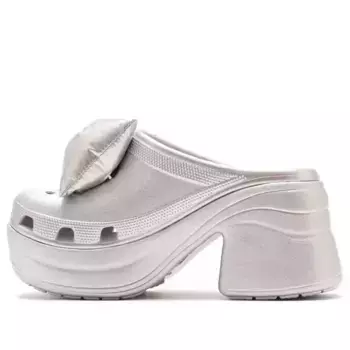 Кроссовки siren metallic bow clogs 'silver' Crocs, серебряный
