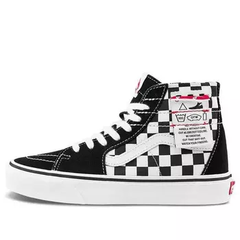 Кроссовки sk8-hi checkered 'black white' Vans, черный