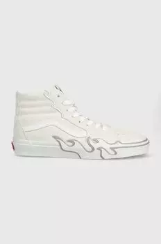 Кроссовки SK8-Hi Flame замшевые Vans, белый