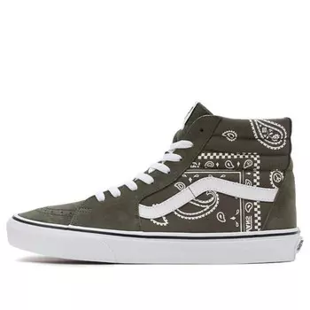 Кроссовки sk8-hi 'peace paisley - grape leaf' Vans, зеленый