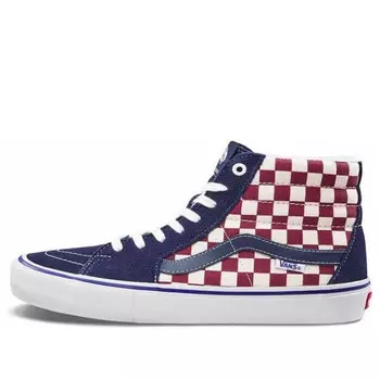 Кроссовки sk8-hi pro 'checkerboard - dress blues' Vans, красный
