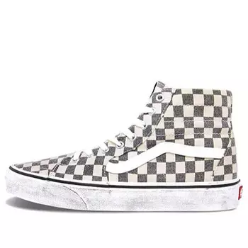 Кроссовки sk8-hi tapered grey/white washed checkboard Vans, серый