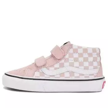Кроссовки sk8-mid checkboard shoes 'pink white' Vans, розовый