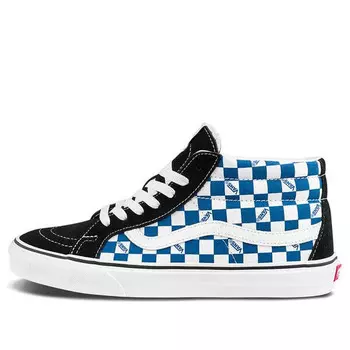 Кроссовки sk8-mid checkerboard blue/white Vans, белый