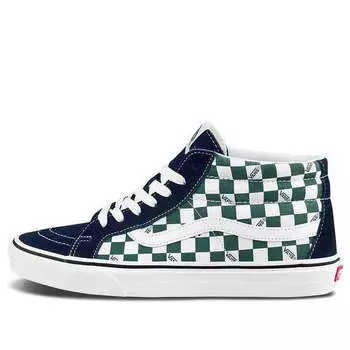 Кроссовки sk8-mid checkerboard green/white Vans, белый