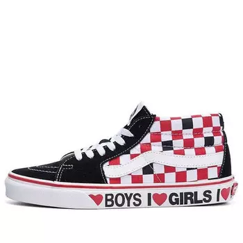 Кроссовки sk8-mid 'checkerboard - i heart' Vans, белый