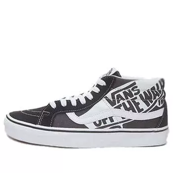 Кроссовки sk8-mid reissue logo 'black white' Vans, черный