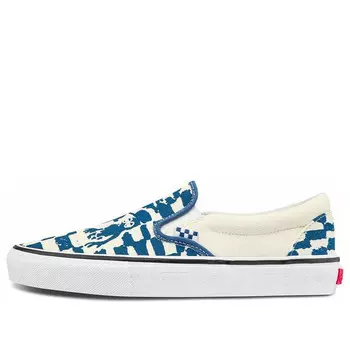 Кроссовки skate slip-on low-top sneakers blue/white Vans, синий