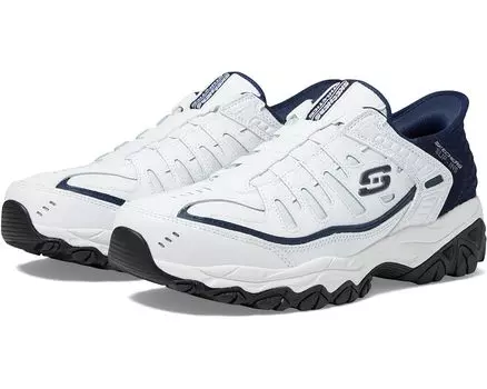 Кроссовки SKECHERS Afterburn M. Fit Grill Captain Hands Free Slip-Ins, цвет White/Navy