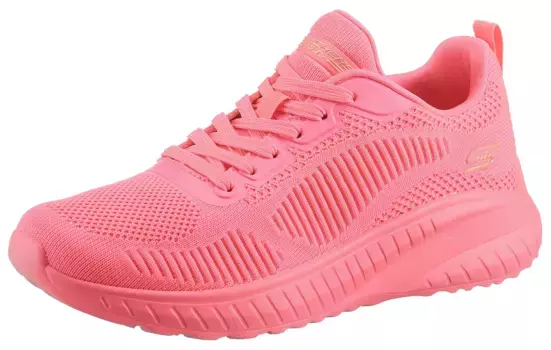 Кроссовки Skechers "BOBS SQUAD CHAOS-COOL RYTHMS", кроссовки из трикотажа, туфли на шнуровке, тренировочные кроссовки из веганской обработки, розовый