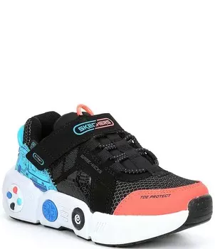Кроссовки Skechers Boys' Game Kicks Gametronix, которые можно стирать в машине (молодежная), черный