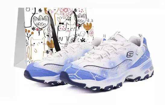 Кроссовки Skechers Chunky Sneakers Women's Low-top White/blue, голубой