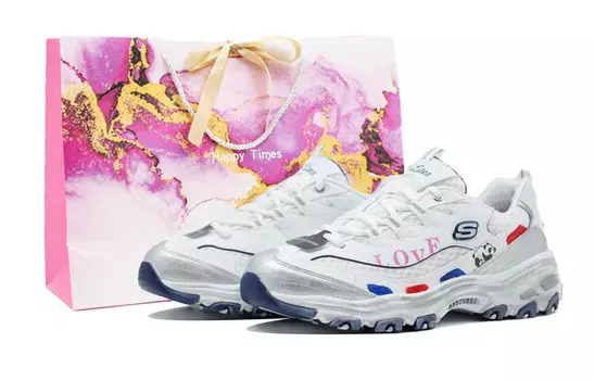 Кроссовки Skechers Chunky Sneakers Women's Low-top White/Red/Blue, цвет Love Panda - Gift Bag