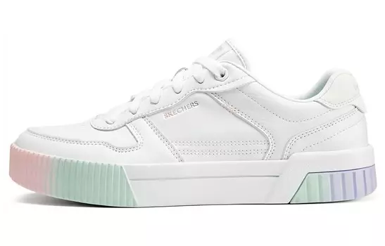 Кроссовки Skechers Court Classics Skateboarding Shoes Women's Low-top White/Green/Pink, белый/зеленый/розовый