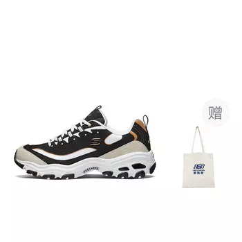 Кроссовки Skechers D"Lites 1.0 Chunky Sneakers Men Low-top Black/gold, черный/золотой