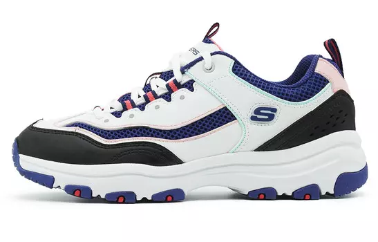 Кроссовки Skechers D"Lites 1.0 Chunky Sneakers Men Low-top White/Black/Blue, белый/черный