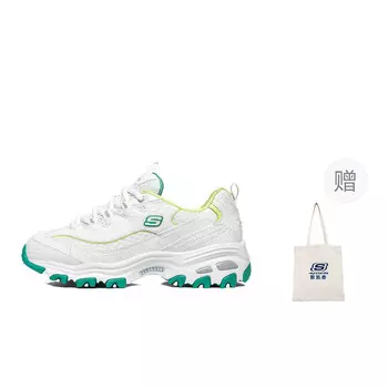 Кроссовки Skechers D"Lites 1.0 Chunky Sneakers Women's Low-top White/Green, зеленый