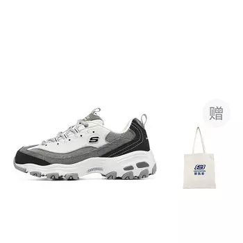 Кроссовки Skechers D"Lites 1.0 Chunky Sneakers Women's Low-top Black/gray/white, черный/серый