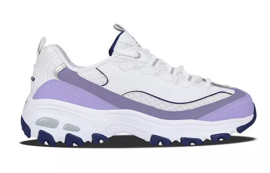 Кроссовки Skechers D"Lites 1.0 Chunky Sneakers Women's Low-top Lilac Purple/White, сиреневый/фиолетовый/белый