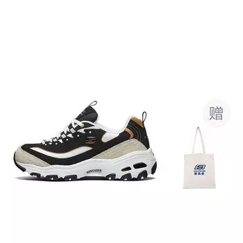 Кроссовки Skechers D"Lites 1.0 Chunky Sneakers Women's Low-top Black/Gold, черный/золотой