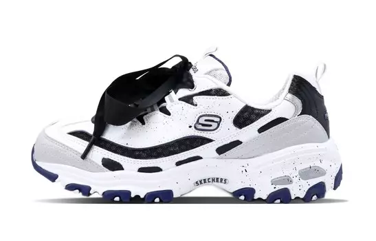 Кроссовки Skechers D"Lites 1.0 Chunky Sneakers Women's Low-top White/Black, темно-серый