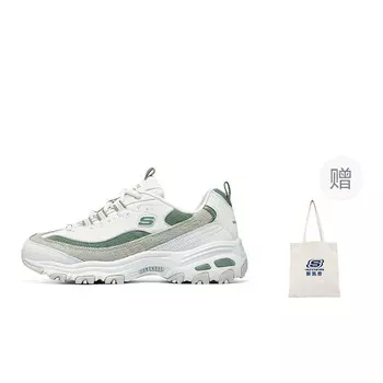 Кроссовки Skechers D"Lites 1.0 Chunky Sneakers Women's Low-top White/Green, зеленый