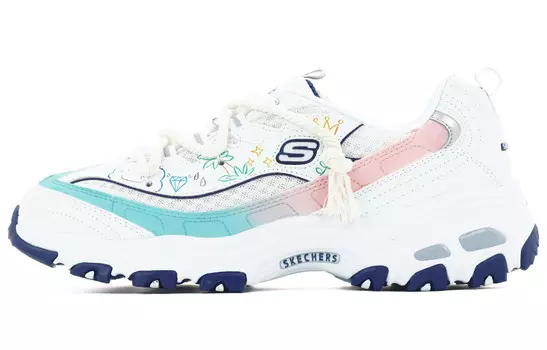 Кроссовки Skechers D"Lites 1.0 Chunky Sneakers Women's Low-top White/pink/blue, красный