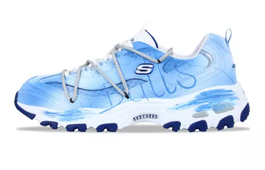 Кроссовки Skechers D"Lites 1.0 Chunky Sneakers Women's Low-top White/Royal Blue/Fern Green, голубой