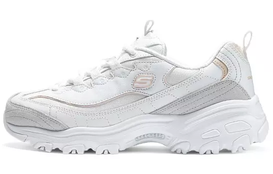 Кроссовки Skechers D"Lites 1.0 Chunky Sneakers Women's Low-top Gray/White/Pink, серый/белый