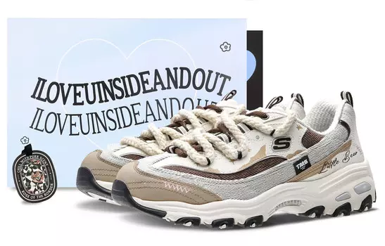 Кроссовки Skechers D"Lites 1.0 Chunky Sneakers Women's Low-top Brown/white/gray, цвет Coffee