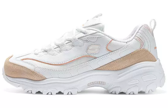 Кроссовки Skechers D"Lites 1.0 Chunky Sneakers Women's Low-top White Orange Powder, белый/оранжевый