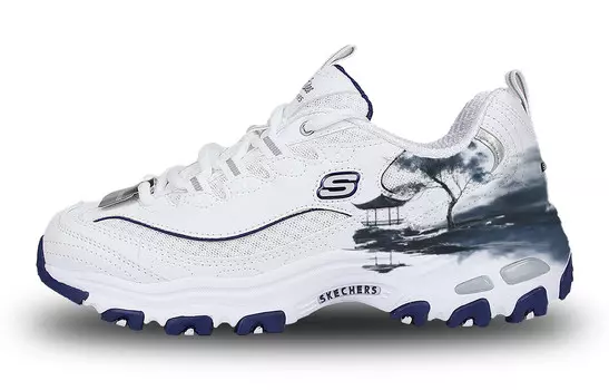 Кроссовки Skechers D"Lites 1.0 Chunky Sneakers Women's Low-top Blue, белый