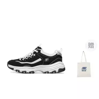 Кроссовки Skechers D"Lites 1.0 Chunky Sneakers Women's Low-top Black/White, черный/белый