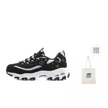 Кроссовки Skechers D"Lites 1.0 Chunky Sneakers Women's Low-top Black/White, черный/белый
