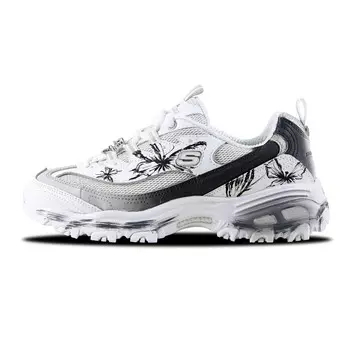 Кроссовки Skechers D"Lites 1.0 Chunky Sneakers Women's Low-top Black/white/gray, белый