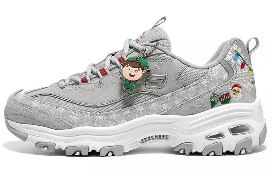 Кроссовки Skechers D"Lites 1.0 Chunky Sneakers Women's Low-top Grey, White, Green, Red, Blue, серый