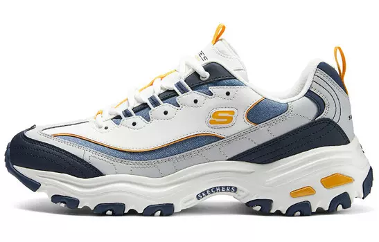 Кроссовки Skechers D"Lites 1.0 Lifestyle Shoes Men Low-top White/Gray/Yellow, белый/серый/желтый