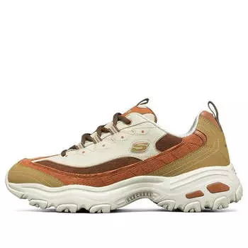 Кроссовки Skechers D'Lites 1.0 Low-Top Running Shoes White/Brown, белый