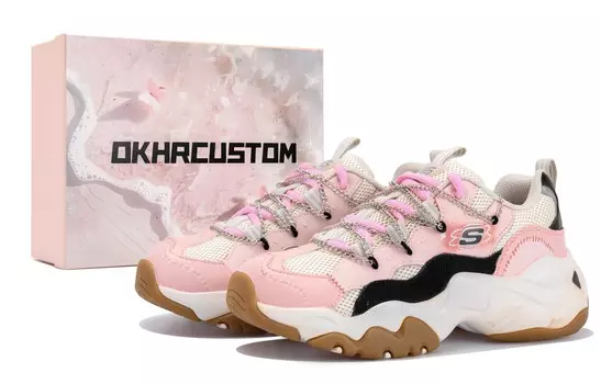 Кроссовки Skechers D"LITES 3.0 Lifestyle Shoes Women's Low-top Beige/pink/black, черный/розовый
