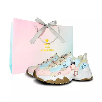 Кроссовки Skechers D"LITES 3.0 Lifestyle Shoes Women's Low-top Blue/beige/pink, цвет Powder Star Adventure