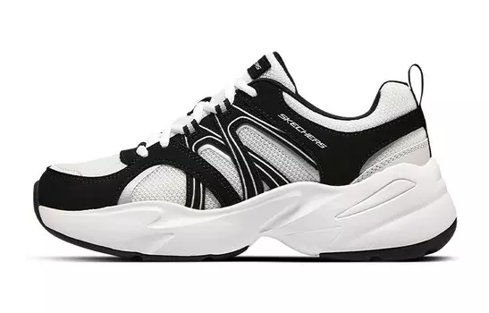 Кроссовки Skechers D"Lites 4.0 Chunky Sneakers Women's Low-top Black/White, черный/белый
