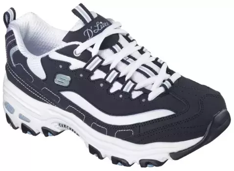 Кроссовки Skechers "D'Lites - Biggest Fan", модный массивный стиль, повседневная обувь, полуботинки, туфли на шнуровке, белый