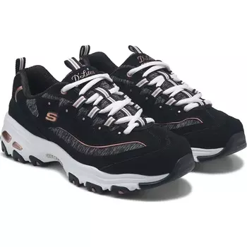 Кроссовки Skechers D'Lites, black/white/rose gold