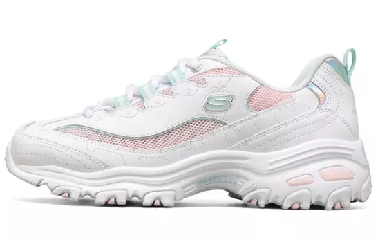 Кроссовки Skechers D'Lites 1.0 Chunky Sneakers Women's Low-Top White/Light Pink/Light Green