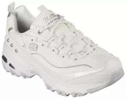 Кроссовки Skechers "D'LITES", с красивыми металлическими деталями, повседневная обувь, полуботинки, туфли на шнуровке, цвет Wei-Lavendel