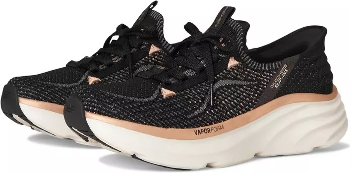 Кроссовки SKECHERS D'Lux Vapor Hands Free Slip-INS, цвет Black Rose Gold