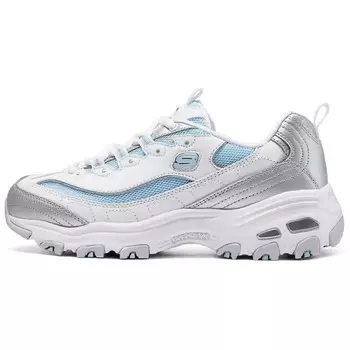 Кроссовки Skechers DLITES Chunky Sneakers Women's Low-top Silvery White, белый