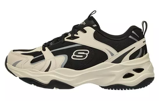 Кроссовки Skechers DLITES Lifestyle Shoes Men Low-top Black/grey/beige, бежевый/черный